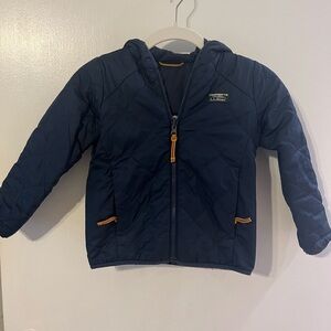 L.L. Bean Reversible Navy & Cream Puffer/ Fleece Jacket
